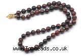 GMN7839 18 - 36 inches 8mm, 10mm round grade A red tiger eye beaded necklaces
