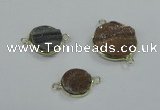 NGC156 14mm - 20mm coin plated druzy agate connectors