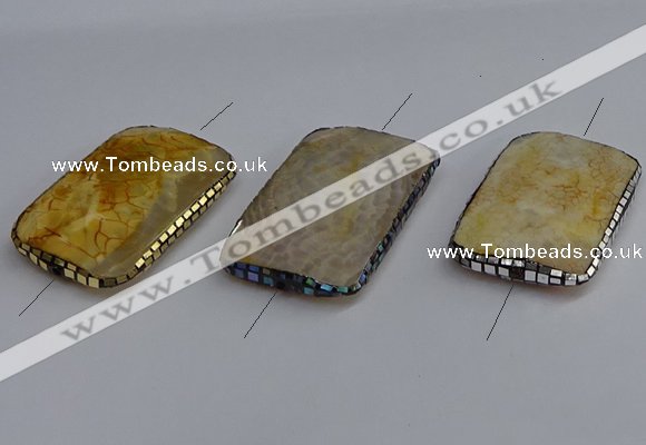 NGC1883 30*40mm - 30*45mm rectangle agate gemstone connectors