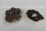 NGC538 25*35mm - 35*45mm plated druzy agate gemstone connectors