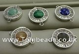 NGC6044 16mm coin mixed gemstone connectors wholesale