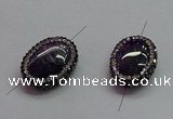 NGC7526 15*20mm - 16*22mm oval amethyst connectors wholesale