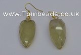 NGE5057 12*35mm - 15*40mm arrowhead lemon quartz pendants