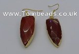 NGE5068 12*35mm - 15*40mm arrowhead red rabbit hair pendants