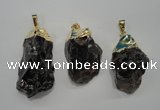 NGP1089 20*30mm - 25*50mm nuggets smoky quartz pendants