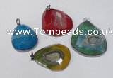 NGP1534 40*50mm - 50*60mm freeform druzy agate pendants