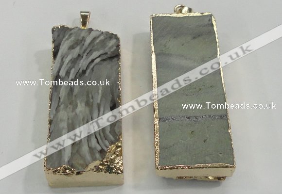 NGP1556 20*50mm - 22*50mm rectangle druzy agate pendants
