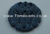 NGP1649 65*65mm Carved dyed natural hetian jade pendants wholesale