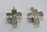 NGP1682 25*26mm - 27*28mm cross druzy agate pendants wholesale
