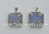 NGP1688 24*24mm - 26*26mm blue lace agate gemstone pendants