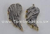 NGP1744 28*55mm - 30*65mm carved leaf druzy agate pendants