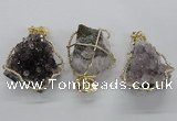 NGP1992 35*40mm - 40*45mm freeform druzy amethyst pendants
