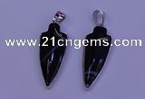 NGP2057 15*40mm - 18*45mm arrowhead striped agate pendants
