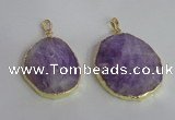 NGP2369 25*35mm - 35*45mm freefrom lavender amethyst pendants