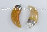 NGP2377 20*48mm - 22*50mm oxhorn agate gemstone pendants