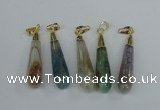 NGP2438 10*40mm teardrop agate gemstone pendants wholesale