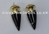 NGP2743 20*45mm - 20*50mm cone agate gemstone pendants wholesale