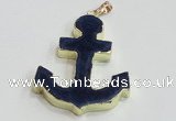 NGP2787 40*50mm anchor agate gemstone pendants wholesale