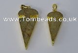 NGP3065 18*40mm – 22*50mm arrowhead sea sediment jasper pendants