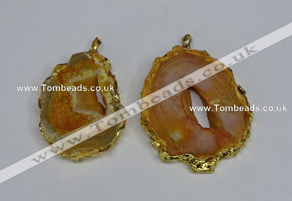 NGP3483 40*50mm - 50*65mm freeform druzy agate gemstone pendants