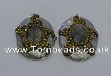 NGP3671 35*45mm oval druzy agate pendants wholesale
