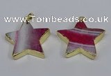 NGP3738 35*35mm star agate gemstone pendants wholesale