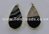 NGP3927 35*65mm - 40*70mm flat teardrop druzy agate pendants