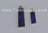 NGP3944 10*25mm - 12*45mm rectangle druzy agate pendants wholesale