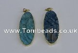 NGP3966 22*45mm - 25*50mm oval druzy agate pendants wholesale