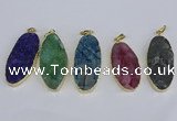 NGP3970 22*45mm - 25*50mm oval druzy agate pendants wholesale