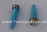 NGP4540 15*52mm bullet-shaped white howlite turquoise pendants