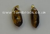 NGP6243 12*28mm - 15*30mm faceted bullet yellow tiger eye pendants