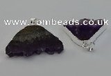 NGP6677 22*30mm - 25*35mm freeform druzy amethyst pendants