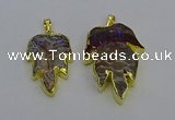 NGP6689 25*30mm - 30*40mm leaf agate gemstone pendants wholesale