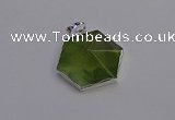 NGP6830 24*25mm hexagon green qutilated quartz pendants wholesale