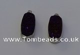 NGP6901 10*22mm - 12*25mm freeform plated druzy quartz pendants