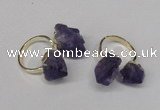 NGR106 13*18mm - 15*20mm faceted nuggets amethyst gemstone rings
