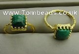 NGR1071 8*8mm square malachite gemstone rings wholesale