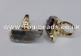 NGR116 15*35mm - 18*40mm faceted nuggets smoky quartz rings