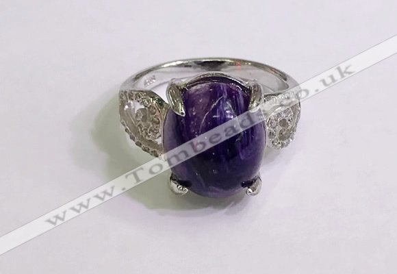 NGR3040 925 sterling silver with 12*14mm oval charoite rings