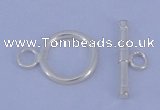 SSC10 5pcs 12mm donut 925 sterling silver toggle clasps