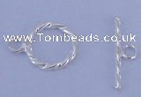 SSC17 5pcs 8.5mm donut 925 sterling silver toggle clasps