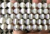 CAA6167 10mm faceted round AB-Color electroplated Tibetan Agate beads