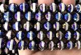 CAA6237 10mm faceted round AB-Color electroplated Tibetan Agate beads