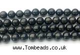 CAE324 15.5 inches 12mm round astrophyllite gemstone beads