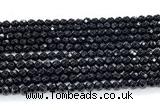 CON122 15.5 inches 4mm faceted round black onyx gemstone beads