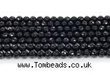 CON124 15.5 inches 6mm faceted round black onyx gemstone beads