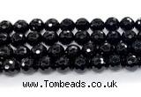 CON128 15.5 inches 14mm faceted round black onyx gemstone beads