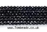 CON131 15.5 inches 6mm faceted round black onyx gemstone beads