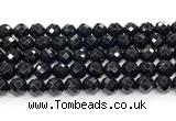 CON133 15.5 inches 10mm faceted round black onyx gemstone beads